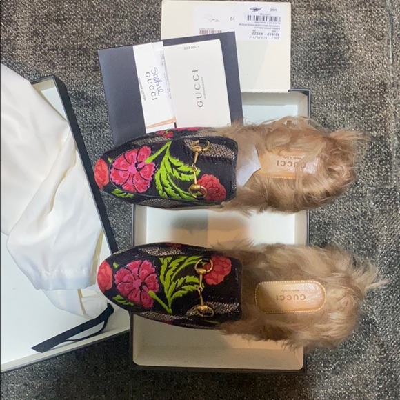 AUTHENTIC Gucci mule slip on shoes with fur lining - Picture 3 of 7